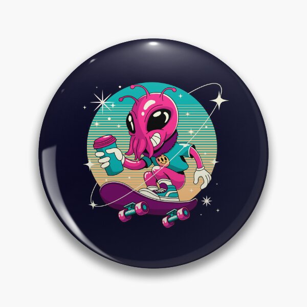 Item preview, Alien Skateboarding With Coffee Retro Illustration designed and sold by Johnnies.