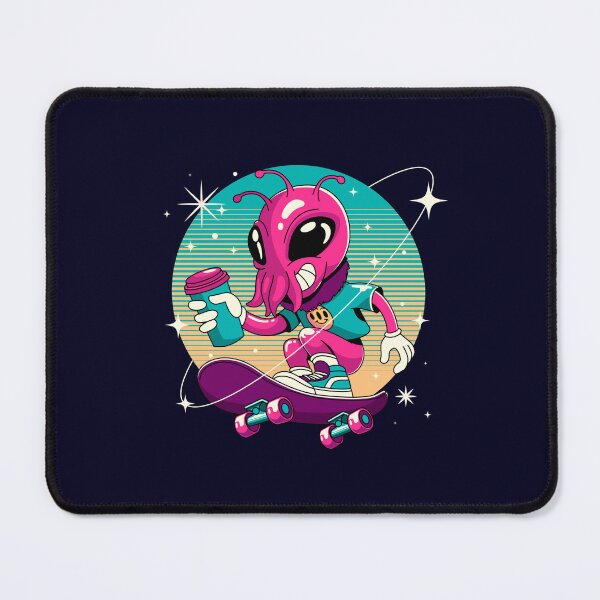 Item preview, Alien Skateboarding With Coffee Retro Illustration designed and sold by Johnnies.