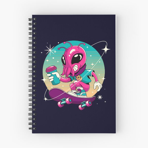 Item preview, Alien Skateboarding With Coffee Retro Illustration designed and sold by Johnnies.