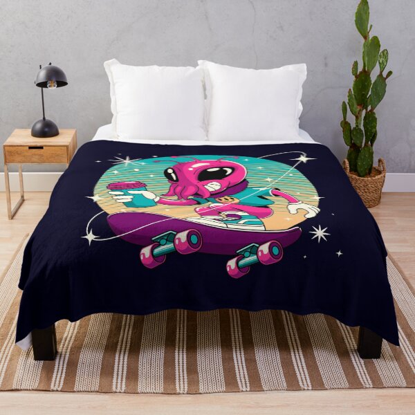 Item preview, Alien Skateboarding With Coffee Retro Illustration designed and sold by Johnnies.