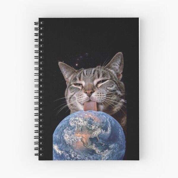 Item preview,  Giant Space Cat Licking Planet Earth in Outer Space designed and sold by Mike Kiev art.