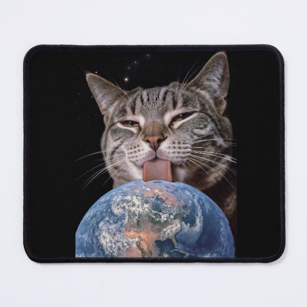 Item preview, Giant Space Cat Licking Planet Earth in Outer Space designed and sold by Mike Kiev art.