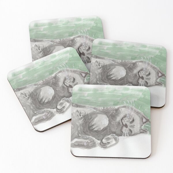 Item preview, Sleeping Grey Cat Smile designed and sold by marlevyina.