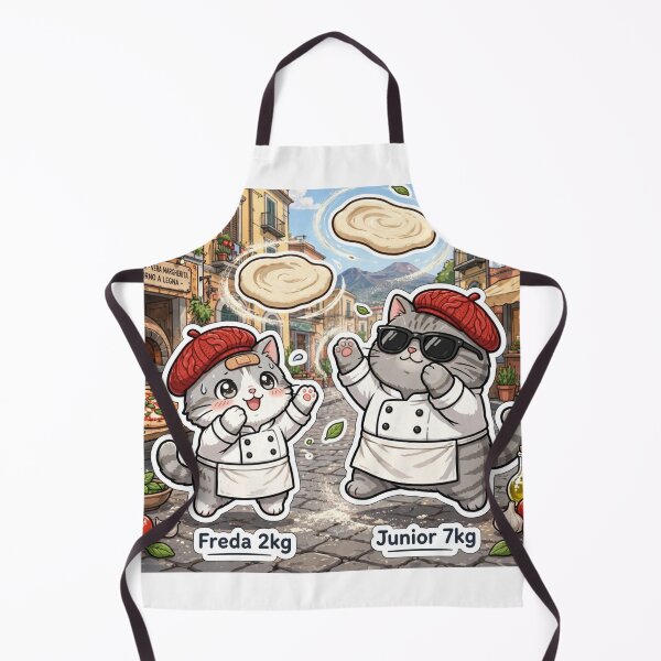Item preview, Freda and Junior Pizza Chefs Italy - Kawaii Cat Duo designed and sold by MAISON SYLVIE.