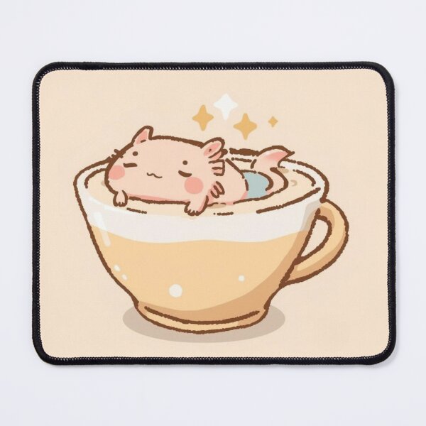 Item preview, Cozy Axolotl Tea Bath designed and sold by CoralCactusArt.