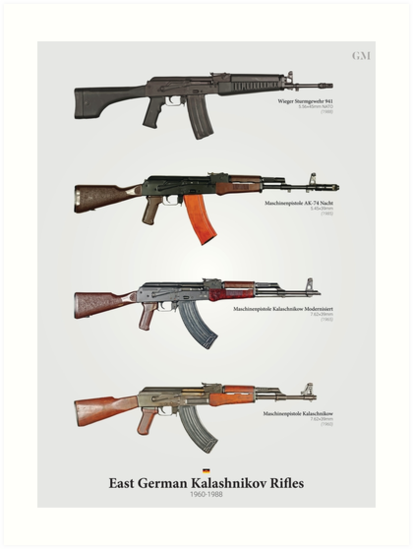 East German Kalashnikov Rifles Art Print By Nothinguntried