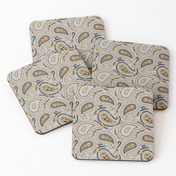 Item preview, Greymelange & Gold Paisley designed and sold by EK EXCLUSIVE.