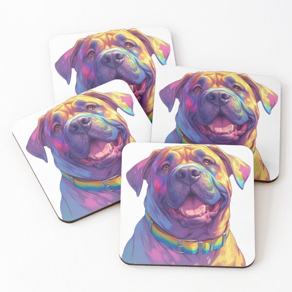 Item preview, Colorful Bullmastiff puppy dog designed and sold by MendaciousMina.