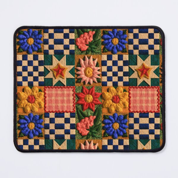 Item preview, Colorful Checkerboard Star Quilt Patchwork Pattern designed and sold by MeanPanduh.