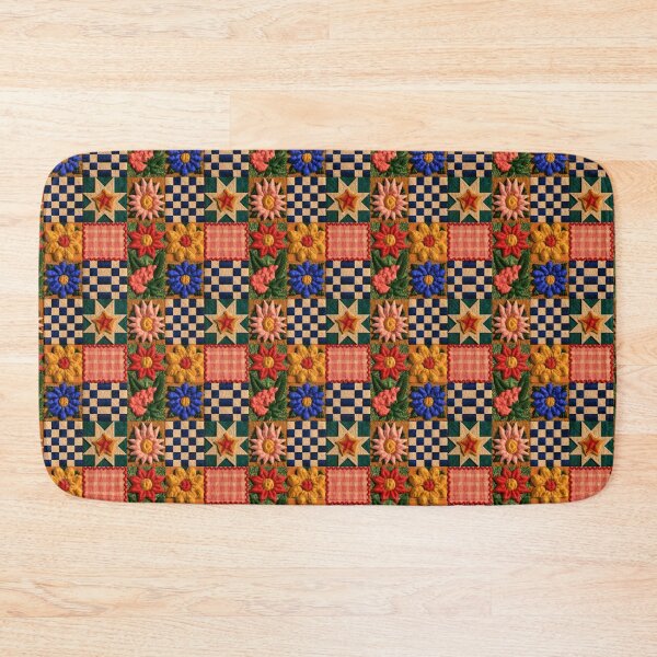 Item preview, Colorful Checkerboard Star Quilt Patchwork Pattern designed and sold by PixelPanduh.