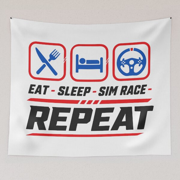 Item preview, Eat sleep sim race repeat for sim racing fans designed and sold by HandicraftArt.