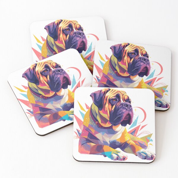 Item preview, Colorful Bullmastiff puppy dog designed and sold by MendaciousMina.