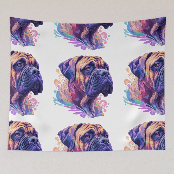 Item preview, Colorful Bullmastiff puppy dog designed and sold by MendaciousMina.