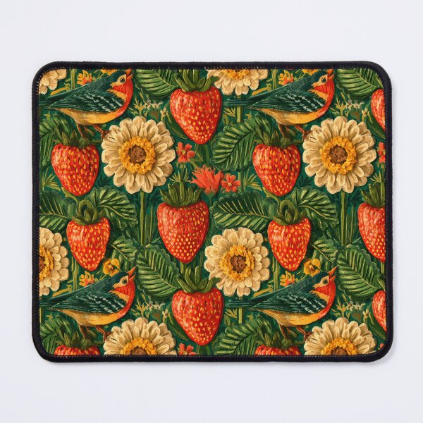 Item preview, Strawberries Sunflowers Cottagecore Garden Pattern designed and sold by MeanPanduh.