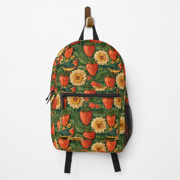 Item preview, Strawberries Sunflowers Cottagecore Garden Pattern designed and sold by MeanPanduh.