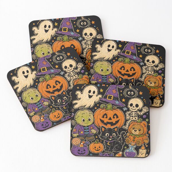 Item preview, Cute Halloween Ghost Pumpkin Black Cat Spooky Friends designed and sold by will freed18.
