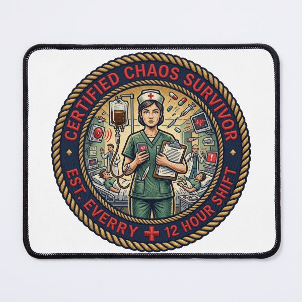 Item preview, Nurse Certified Chaos Survivor Merit Badge Funny Nursing Humor designed and sold by LunaMarkos.