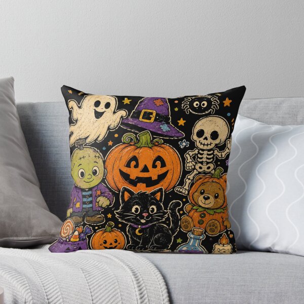 Item preview, Cute Halloween Ghost Pumpkin Black Cat Spooky Friends designed and sold by will freed18.