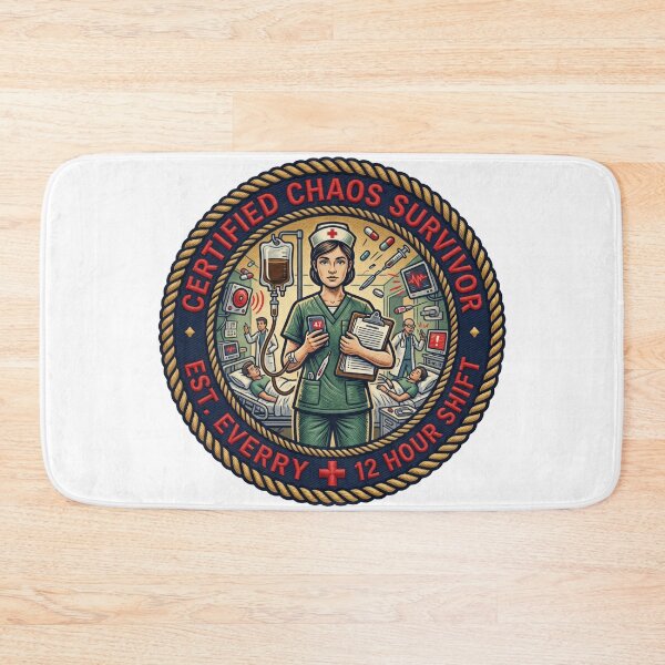 Item preview, Nurse Certified Chaos Survivor Merit Badge Funny Nursing Humor designed and sold by LunaMarkos.