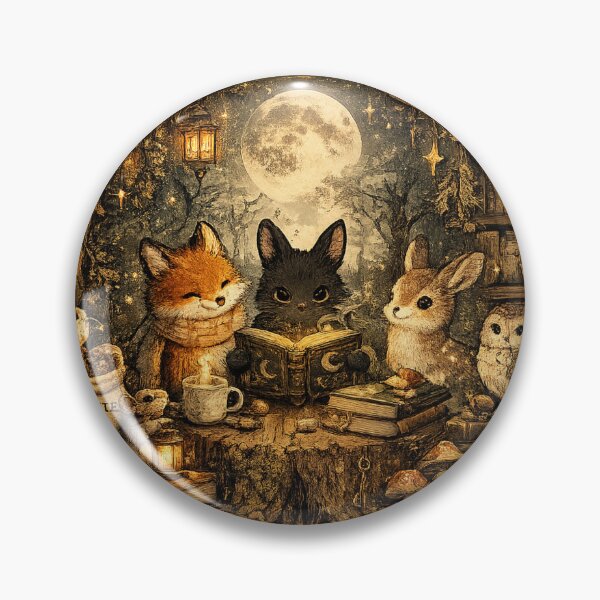Item preview, Woodland Book Club | Cozy Forest Animals Reading Under the Moon designed and sold by Moonroot Studio.