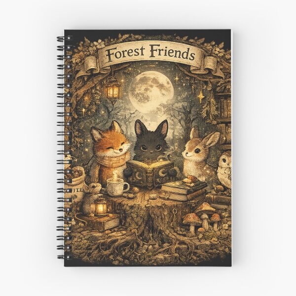 Item preview, Woodland Book Club | Cozy Forest Animals Reading Under the Moon designed and sold by Moonroot Studio.