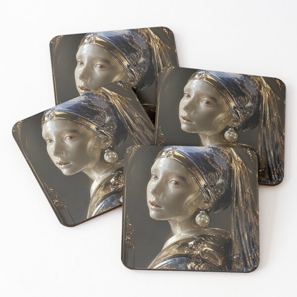 Item preview, 3D Girl with the Pearl Earring in Art Nouveau​ Style​ designed and sold by Adisak-designs.