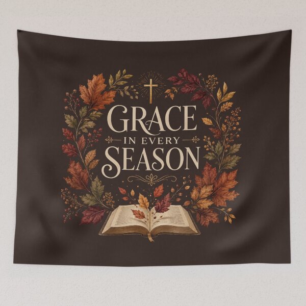 Item preview, Grace in Every Season – Christian Autumn Faith Design designed and sold by astersgraphics.