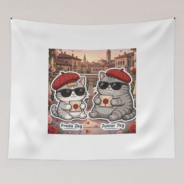 Item preview, Freda and Junior Love Letters Italy - Kawaii Romantic Cats designed and sold by MAISON SYLVIE.