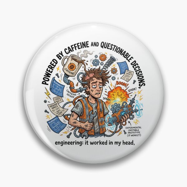 Item preview, Engineer Powered By Caffeine Funny Engineering Humor Character designed and sold by LunaMarkos.