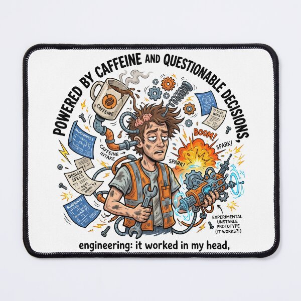 Item preview, Engineer Powered By Caffeine Funny Engineering Humor Character designed and sold by LunaMarkos.