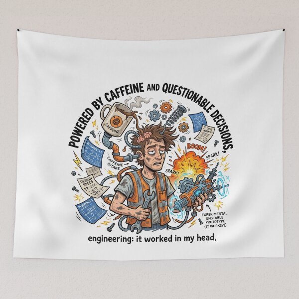 Item preview, Engineer Powered By Caffeine Funny Engineering Humor Character designed and sold by LunaMarkos.