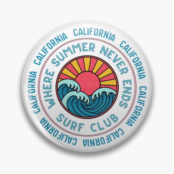 Item preview, California Surf Club Retro Sunset Wave Badge | Where Summer Never Ends designed and sold by DonnaRaine.