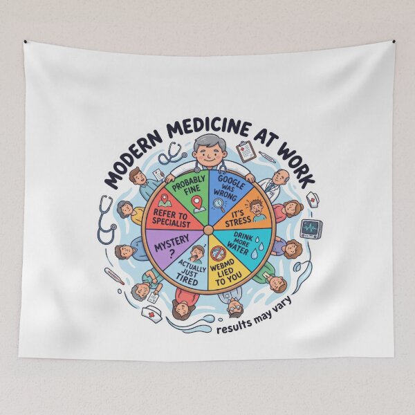 Item preview, Doctor Diagnosis Roulette Wheel Funny Medical designed and sold by LunaMarkos.
