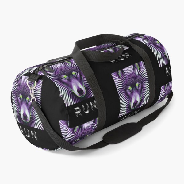 Item preview, THE FOOL — RUN Wolf Pack Optical Illusion Art | Psychedelic Festival Alternative in Purple & Green designed and sold by ✨nightvrld.