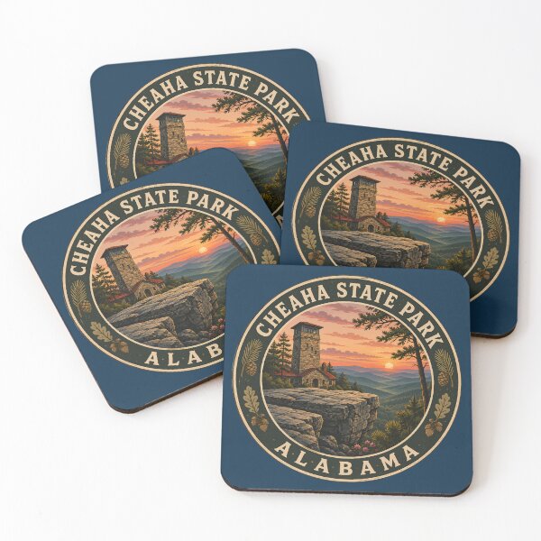 Item preview, Cheaha State Park Alabama Illustration Travel Art Badge designed and sold by KrisSidDesigns.