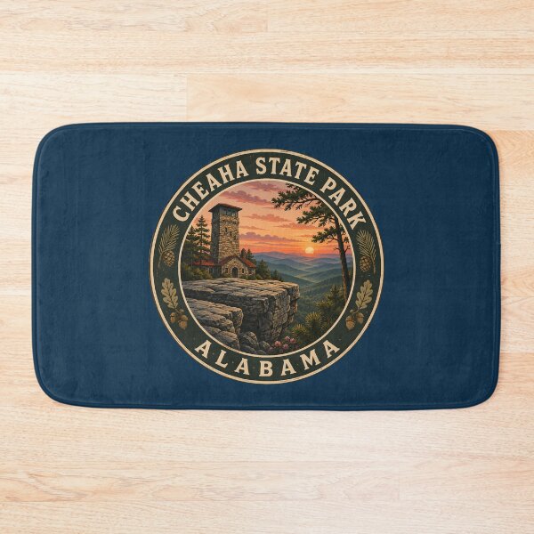 Item preview, Cheaha State Park Alabama Illustration Travel Art Badge designed and sold by KrisSidDesigns.