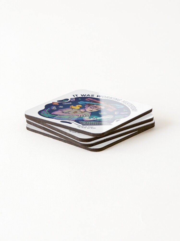 Thumbnail 4 of 5, Coasters (Set of 4), Programmer Debugging 3AM Funny Coding Humor designed and sold by Majdbcu25.