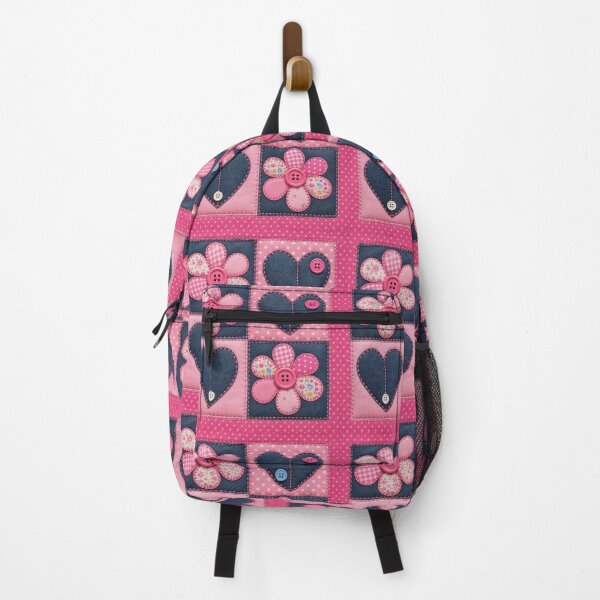 Item preview, Pink Denim Patchwork Hearts & Flowers designed and sold by LunaEstelar.