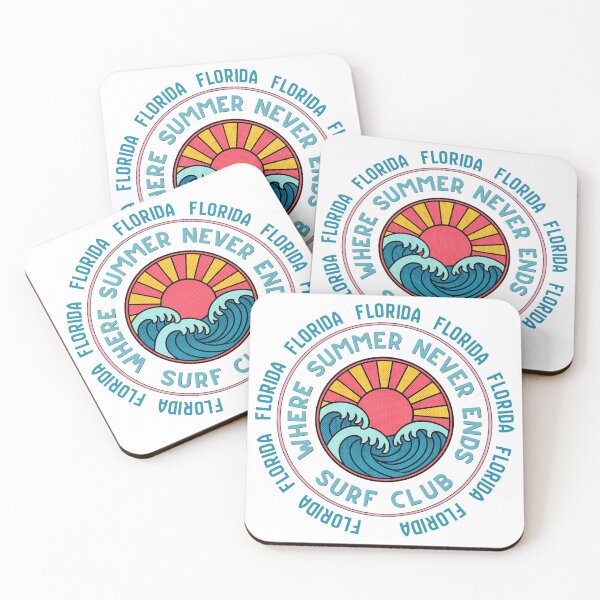 Item preview, Florida Surf Club Retro Sunset Wave Badge | Where Summer Never Ends designed and sold by DonnaRaine.