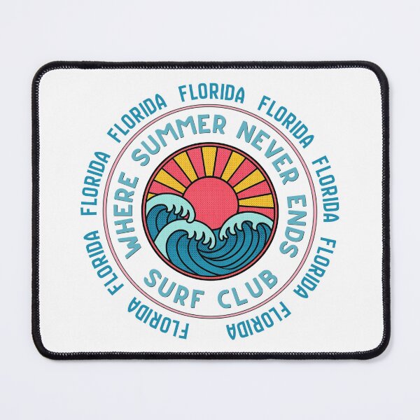 Item preview, Florida Surf Club Retro Sunset Wave Badge | Where Summer Never Ends designed and sold by DonnaRaine.