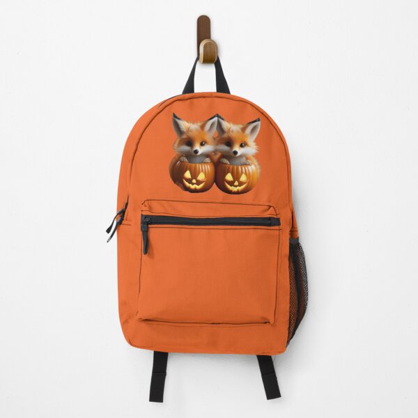 Item preview, Two Cute Foxes Sitting in Halloween Pumpkins designed and sold by LenNo9881.