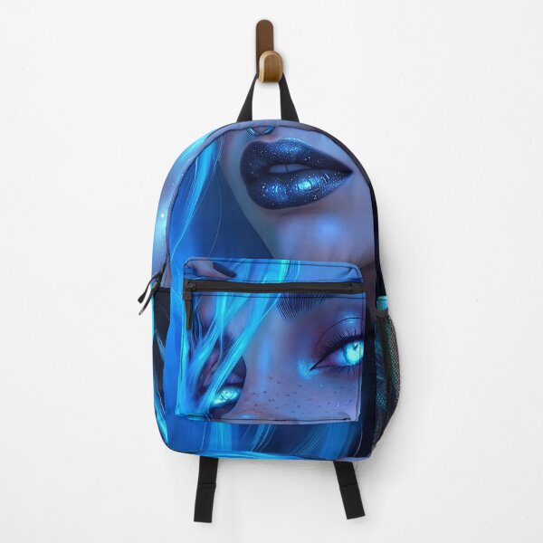 Item preview, Electric Blue Neon Celestial Cyberpunk Girl Art designed and sold by abanoubnabil.