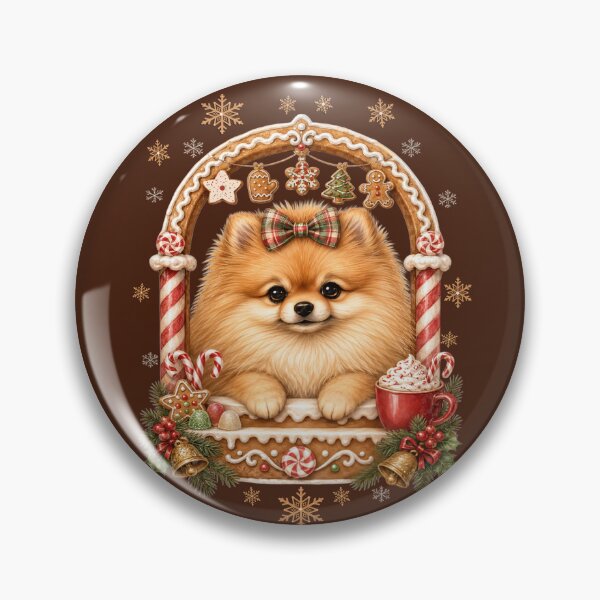 Item preview, Cute Pomeranian Christmas Gingerbread House Holiday Art designed and sold by Cute & Sassy Custom Gifting Boutiques.