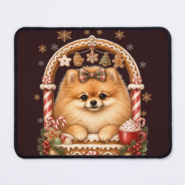 Item preview, Cute Pomeranian Christmas Gingerbread House Holiday Art designed and sold by Cute & Sassy Custom Gifting Boutiques.