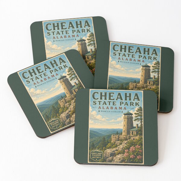 Item preview, Cheaha State Park Alabama Illustration Travel Art Vintage designed and sold by KrisSidDesigns.