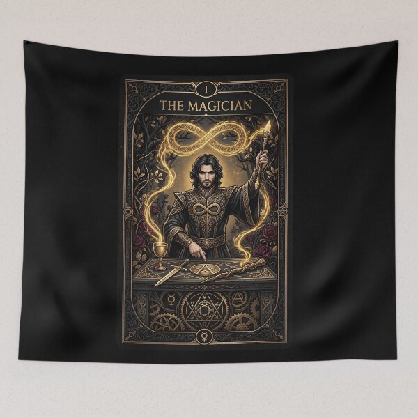 Item preview, The Magician Tarot Card in Gold designed and sold by JenniferMoren.