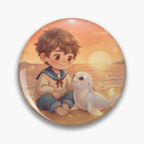 Item preview, Little Boy With Glowing Baby Seal designed and sold by Azurart2.