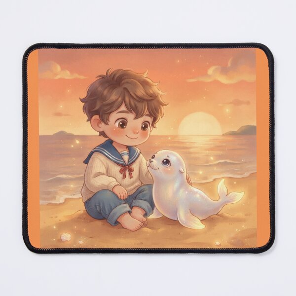 Item preview, Little Boy With Glowing Baby Seal designed and sold by Azurart2.