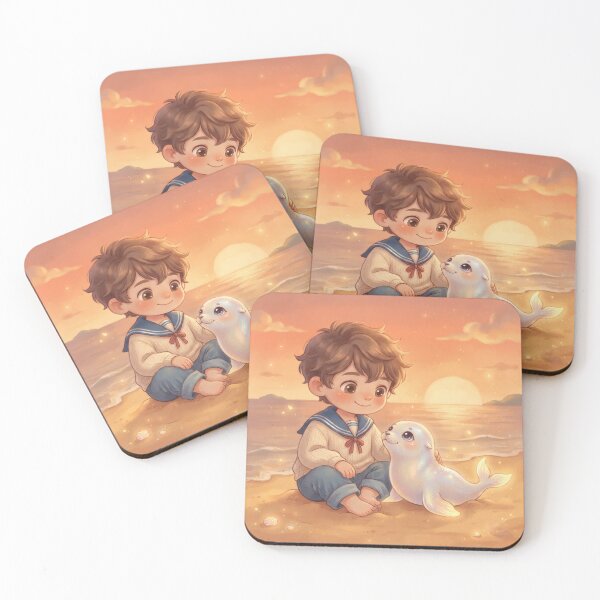 Item preview, Little Boy With Glowing Baby Seal designed and sold by Azurart2.