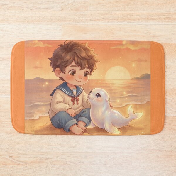 Item preview, Little Boy With Glowing Baby Seal designed and sold by Azurart2.